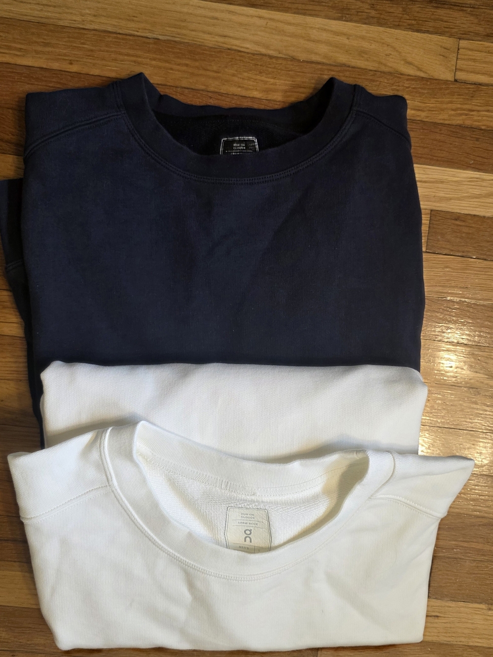 Men's On Cloud Sz. Large Light Crewneck Sweatshirt Bundle Navy White Zip Pocket